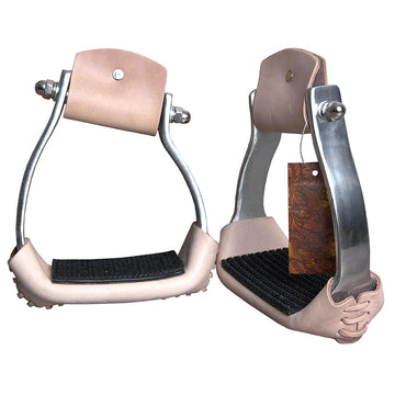 Hilason Western Aluminium Angled Horse Saddle Stirrups Pair W/ 5 " Width